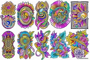 colorful that has to do with abundance, consciousness, meditation tattoo idea