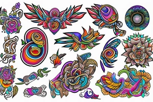colorful that has to do with abundance, consciousness, meditation tattoo idea
