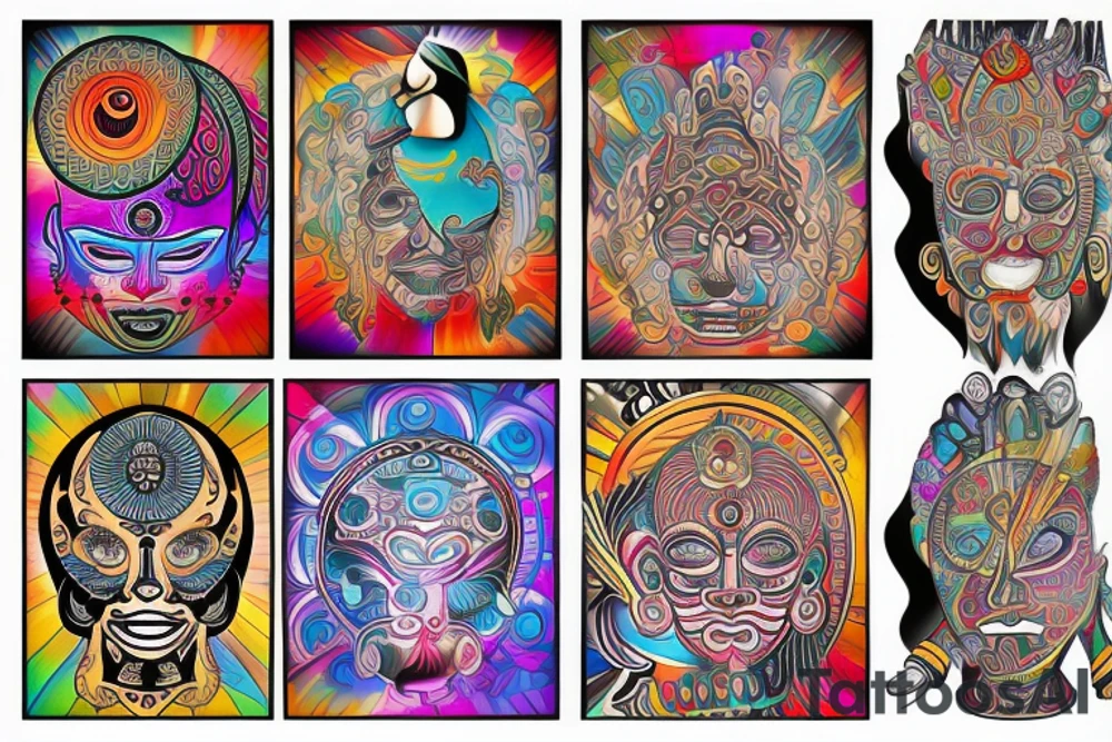 colorful that has to do with buda, consciousness, meditation, mind tattoo idea