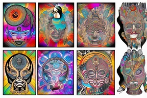 colorful that has to do with buda, consciousness, meditation, mind tattoo idea