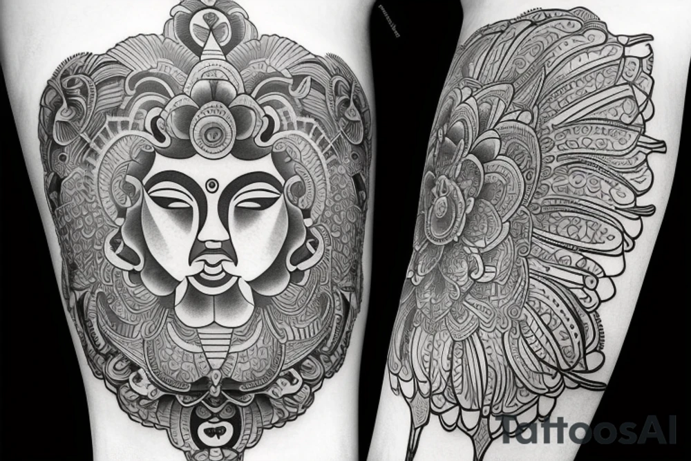 on arm, buda, consciousness, meditation, mind tattoo idea