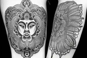 on arm, buda, consciousness, meditation, mind tattoo idea