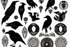raven moon night tattoo idea