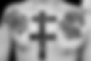 Christian Cross with roses and scripture tattoo idea