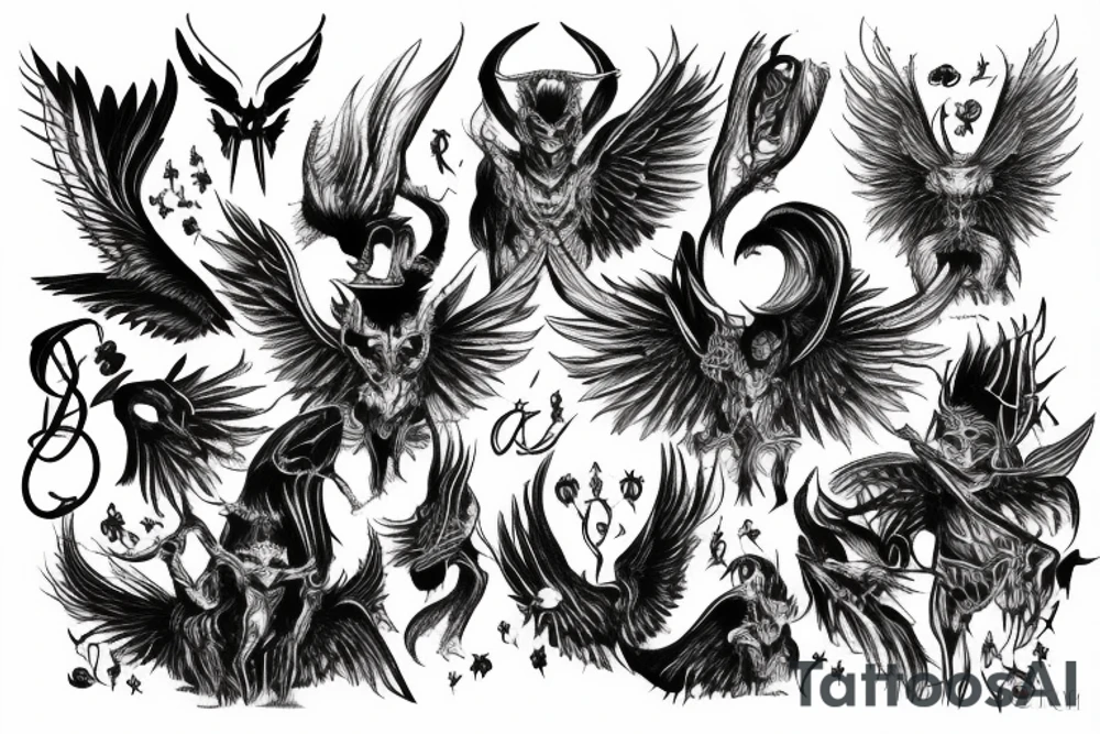 lucifer with michael tattoo idea