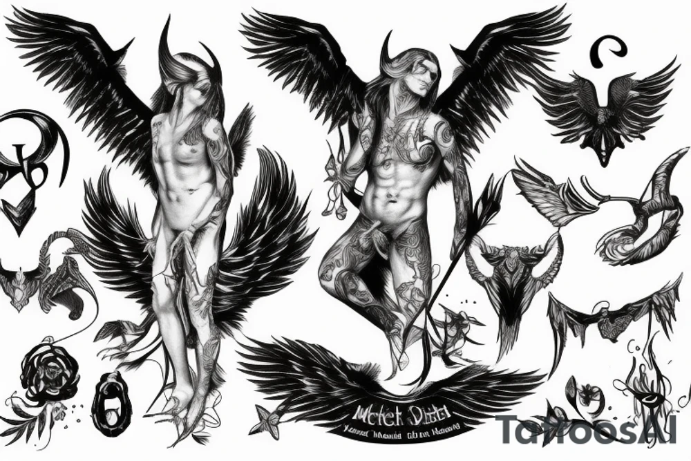lucifer with michael tattoo idea