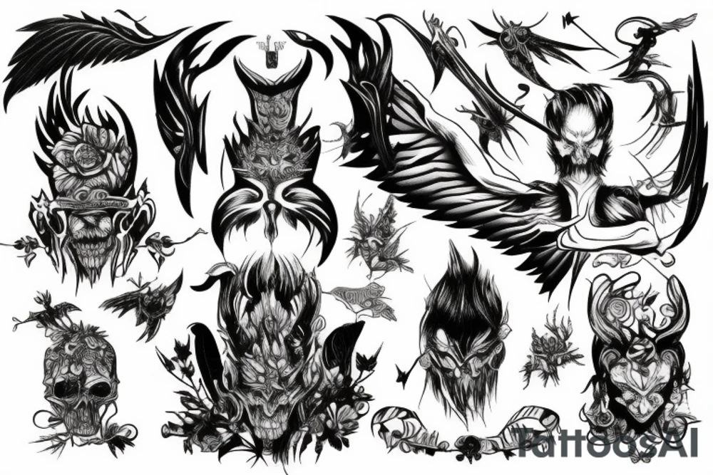 lucifer vs michael tattoo idea