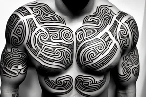 Maori, chest and arm tattoo idea