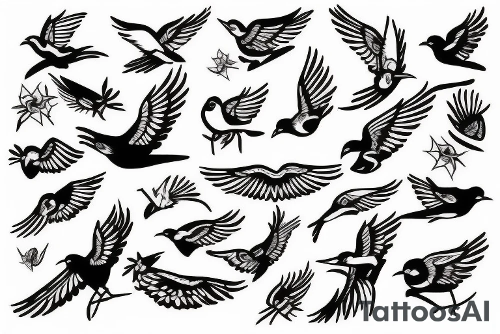 bird flying to the sun tattoo idea