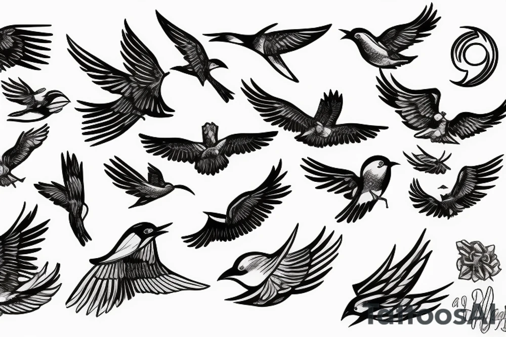 bird flying to the sun tattoo idea