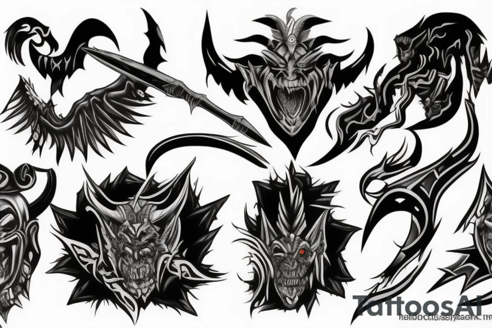 Demonic warrior tattoo idea