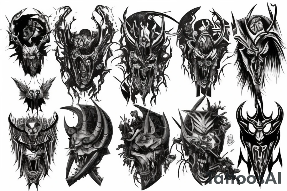 Demonic warrior tattoo idea