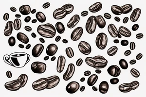 detailed coffee bean tattoo idea