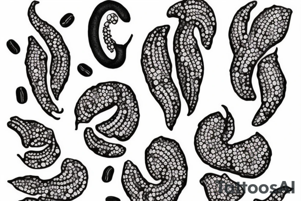 detailed coffee bean tattoo idea
