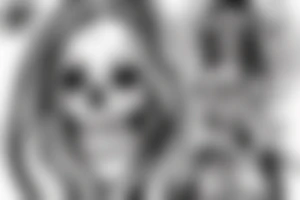 Mexican lady of death outline. Fine lines. Detailed dyes tattoo idea