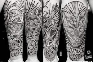Funky and fun tattoos. Fine lines. Detailed dyes tattoo idea
