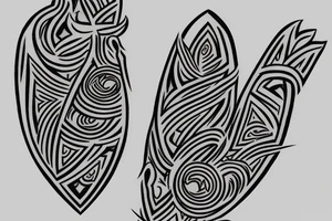 A small axe for finger tattoo. Fine lines. Detailed dyes tattoo idea