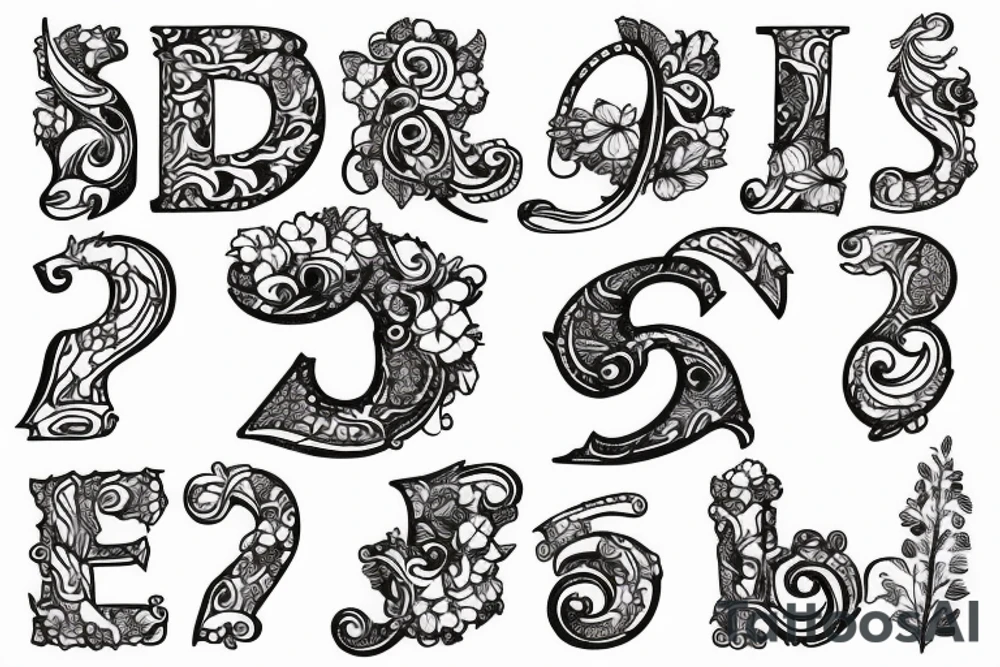 The letter H with a border tattoo idea