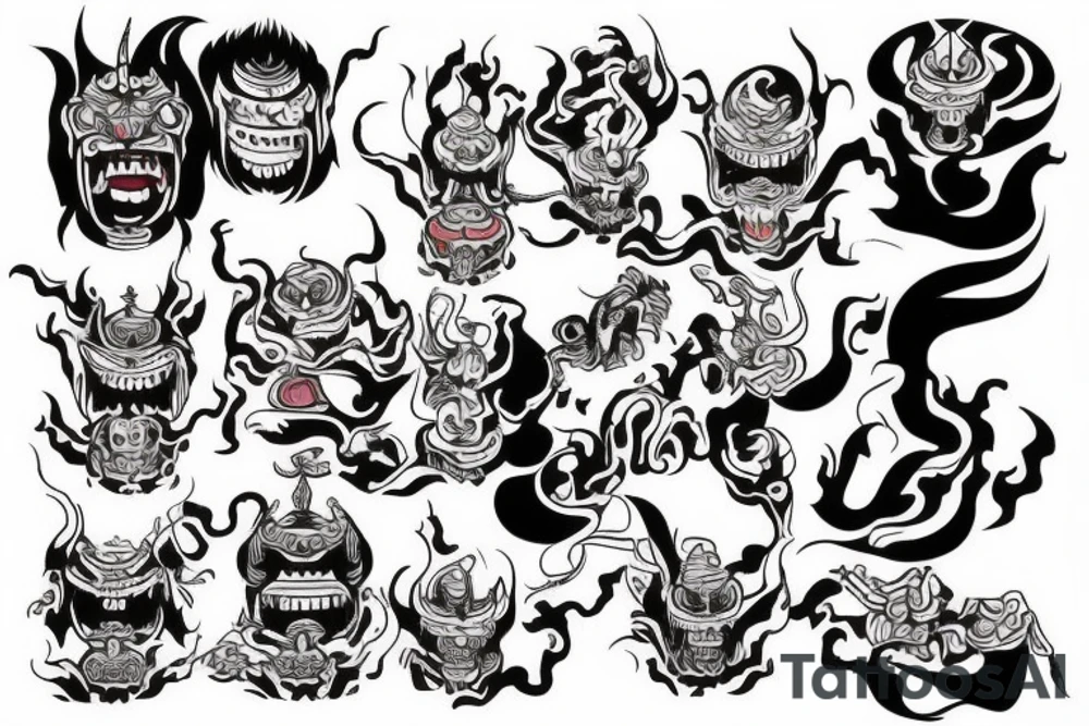 Demons Buddhist zen yakuza tattoo idea