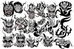 Demons Buddhist zen yakuza tattoo idea