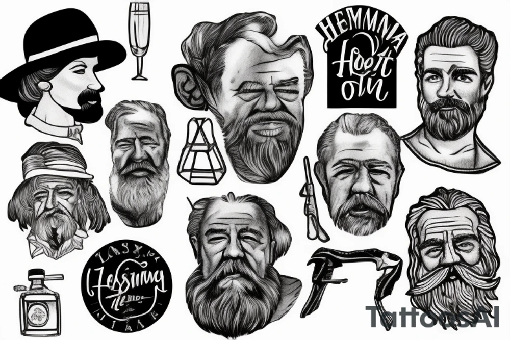 ernest hemmingway theme tattoo idea