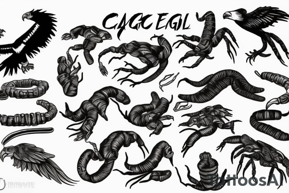 Eagle grab a scorpion tattoo idea