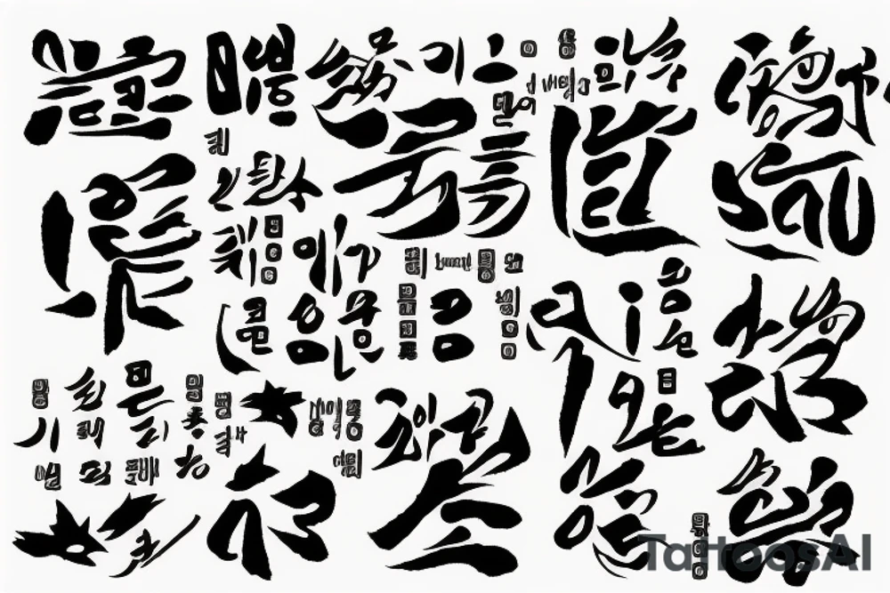 Small korean text with meaning tattoo idea