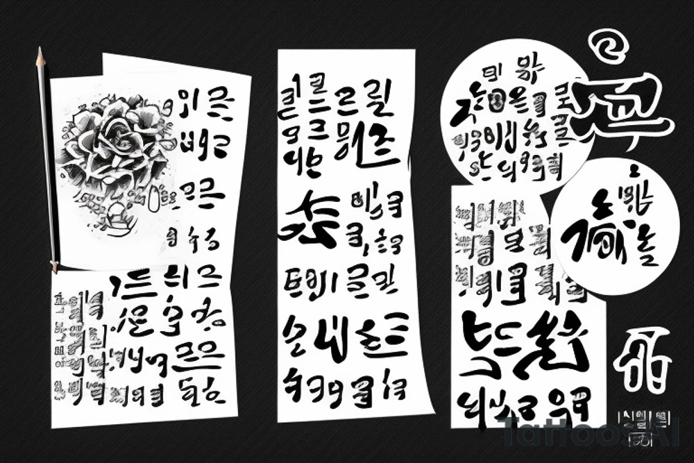 Small korean text with meaning tattoo idea