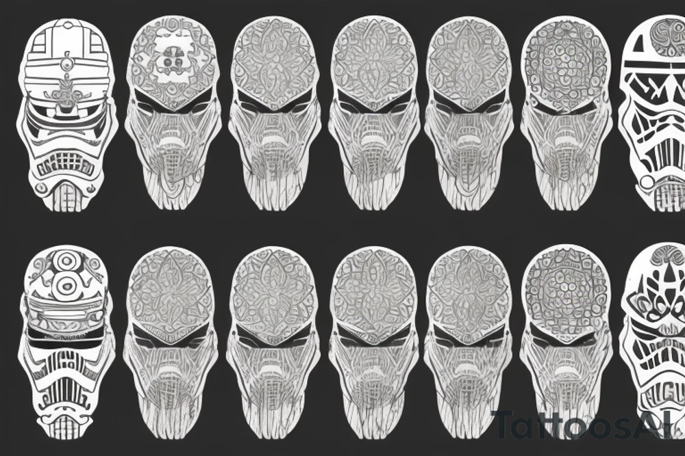 Stormtrooper helmet with mandala patterns tattoo idea