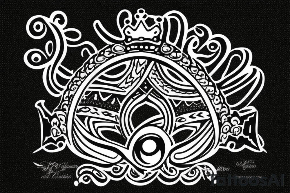 Crown with a Text underneath that says 777 tattoo idea Crown with a Text underneath that says 777 tattoo idea