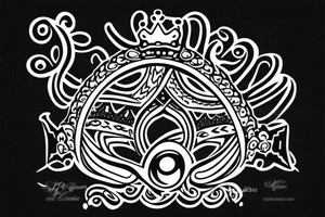 Crown with a Text underneath that says 777 tattoo idea