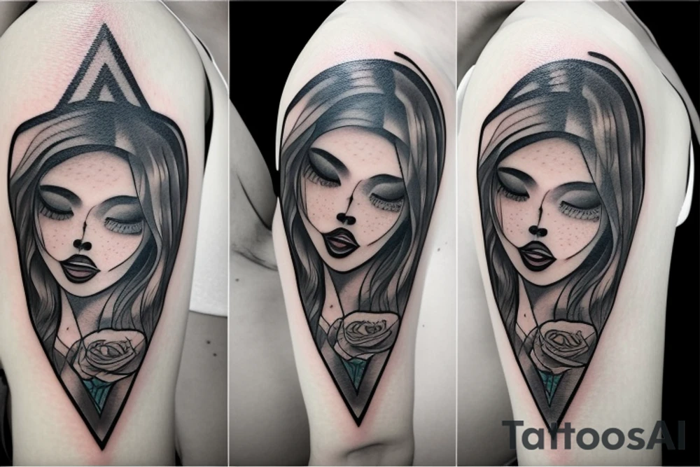 hour glass with sad face and happy on each side tattoo idea