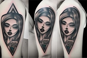 hour glass with sad face and happy on each side tattoo idea