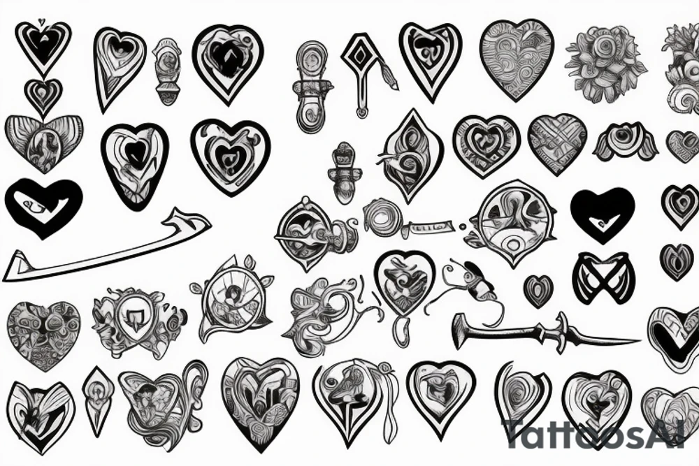 Sword with a heart and bee tattoo idea