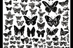 Butterfly made of bones and skulls tattoo idea