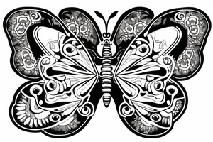 a Butterfly made of bones and skulls tattoo idea