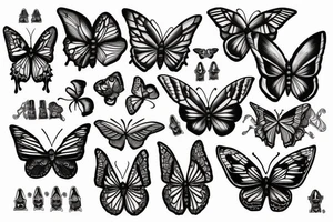 a Butterfly made of bones and skulls tattoo idea
