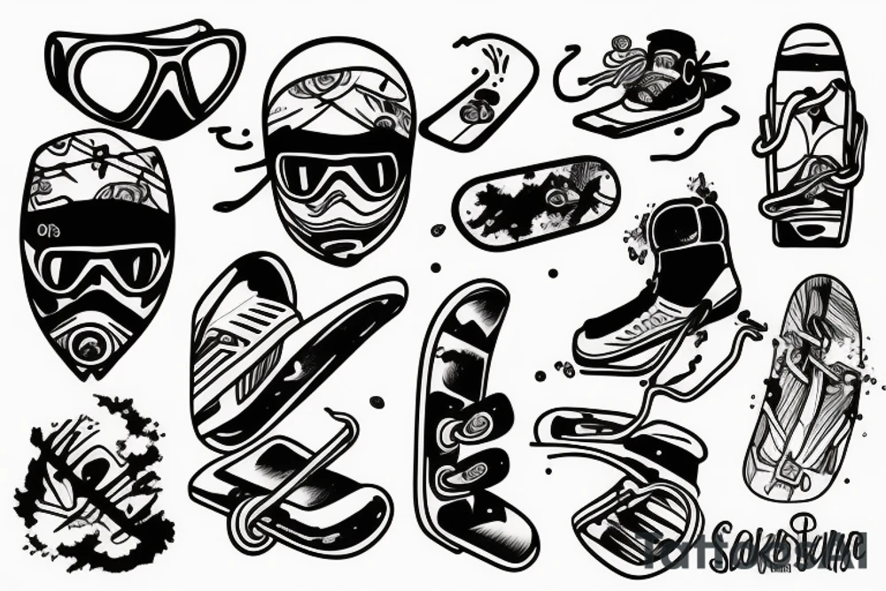 Snowboarding fail tattoo idea