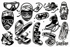 Snowboarding fail tattoo idea