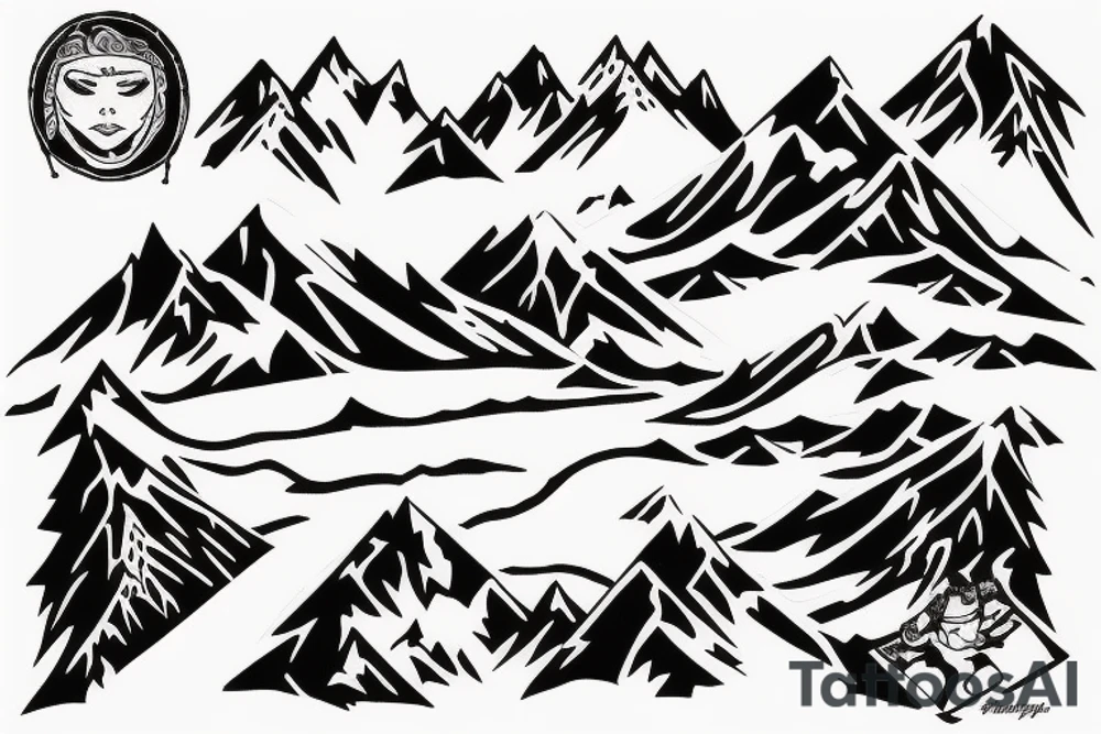 Snowboarding off mountains tattoo idea
