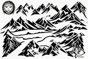 Snowboarding off mountains tattoo idea