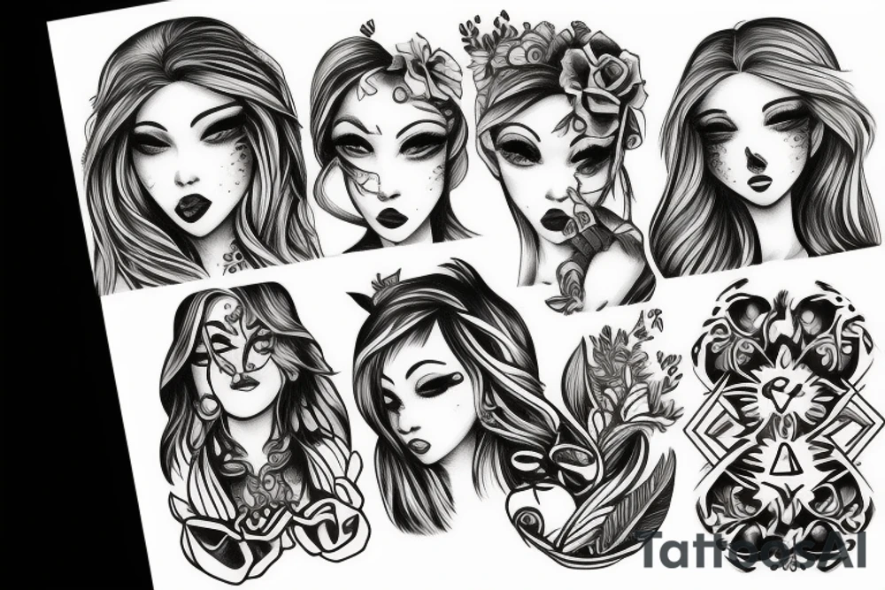 woman is whispering good to ear tattoo idea