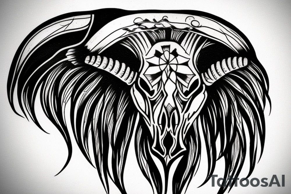 Buffalo skull tattoo idea