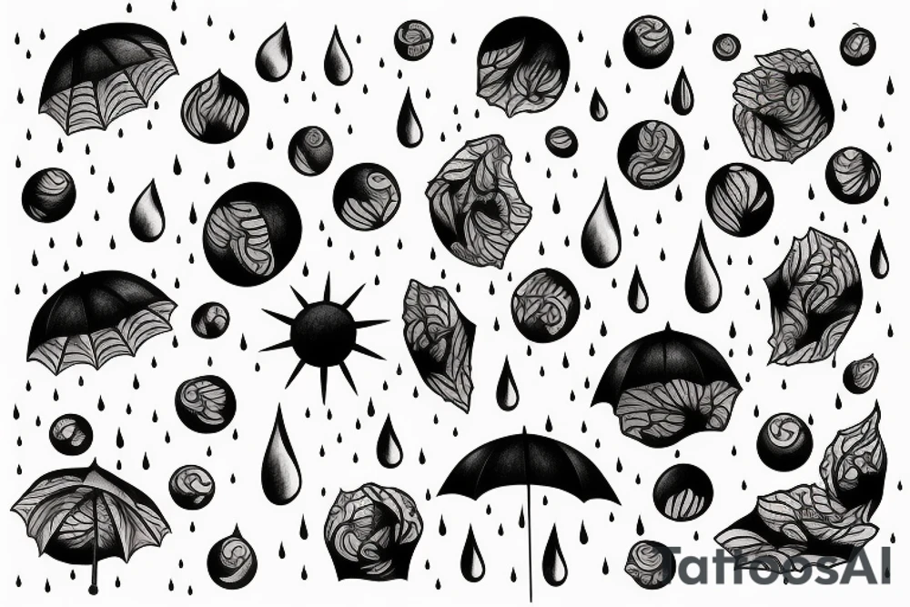 Rain drops tattoo idea