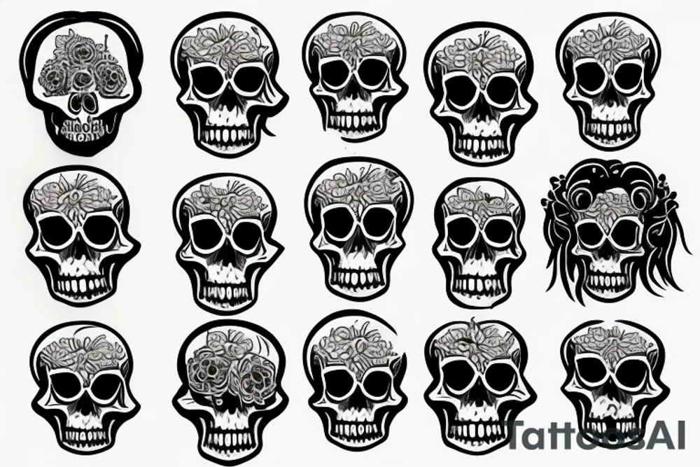 Skull and sunflower tattoo idea