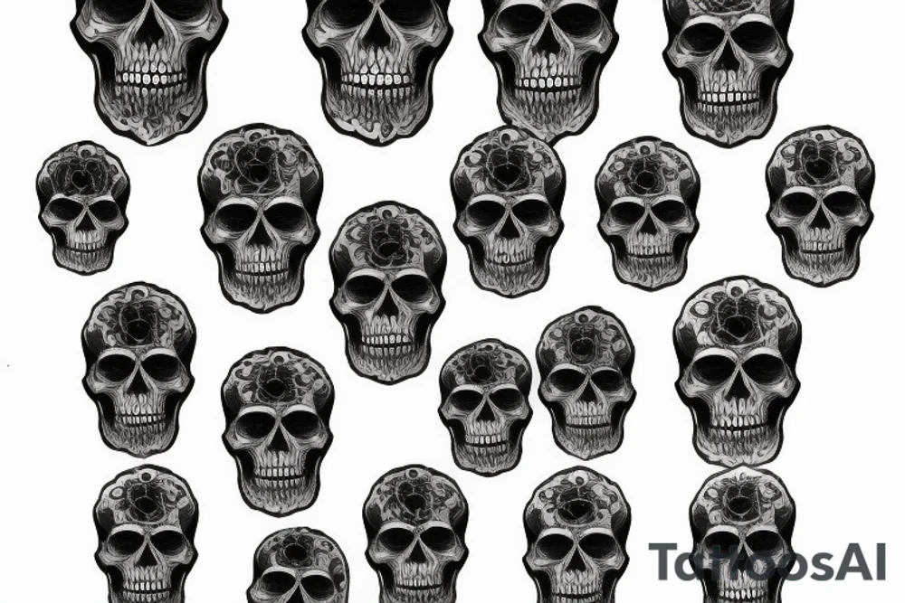 Skull and sunflower tattoo idea