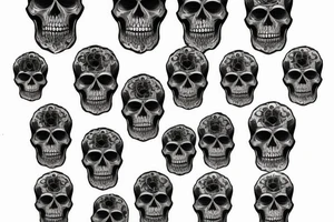 Skull and sunflower tattoo idea