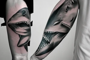 tattoo of minimalist realistic sharks tattoo idea