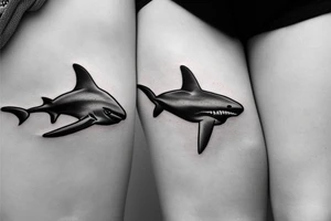 tattoo of minimalist realistic sharks tattoo idea