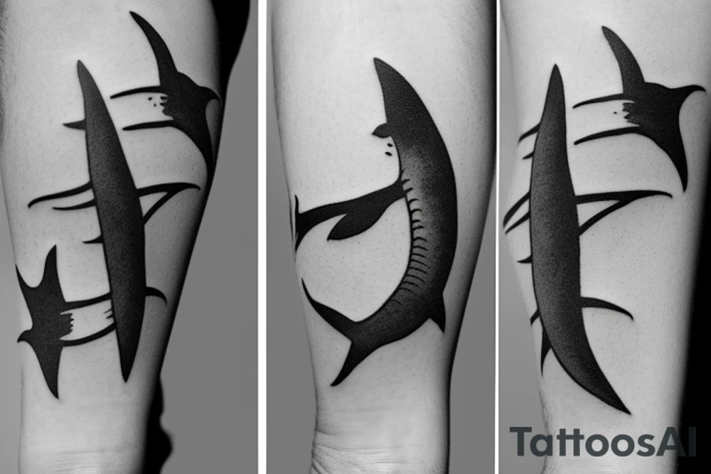 tattoo of minimalist realistic sharks tattoo idea